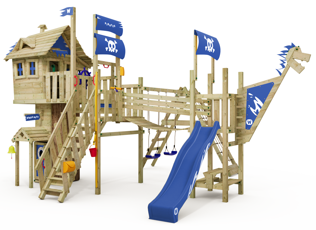 Aire de jeux Wickey Prime NeverLand Gold Edition sans Toboggan spirale